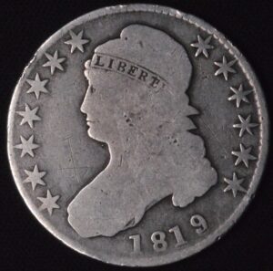 1819/8 Capped Bust Half Dollar VG Condition!