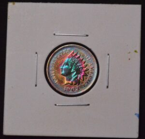 1903 Indian Head Cent MONSTER RAINBOW TONING!