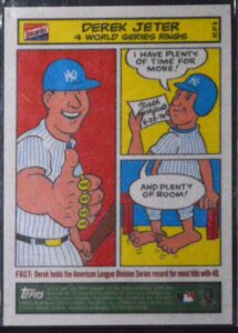 Derek Jeter Bazooka Bubble Gum Rare Baseball Card