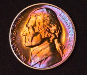 SUNSET MONSTER TONED 1961 PROOF JEFFERSON NICKEL!