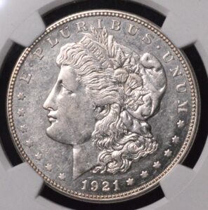 1921-D Morgan Silver Dollar NGC AU55 VAM 1A2 TRU_T Variety (Top 100) Proof-Like Surfaces!
