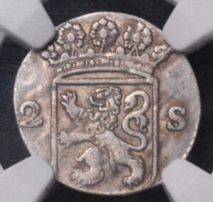 Gorgeous Condition! 1731 Netherlands Silver Colonial Coin 2 Stuiver NGC Graded Great Condition!