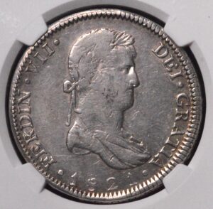 GORGEOUS CIRCULATED CAMEO LOOK! 1821 Guadalajara Royalist Mexico Piece of 8 Reales NGC XF Year of Independence!