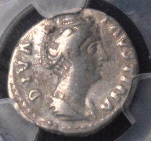 Empress Diva Faustina Silver Denarius Graded CH F!