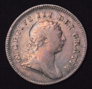1805 Ireland Ten (10) Pence Silver Coin Radiant Colors!