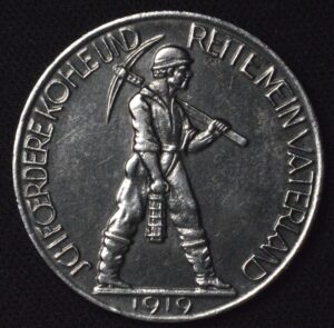 Germany 1/2 Mark Iron Coin! Worker with Pick Axe.