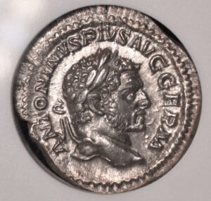 BEYOND RARE: ANACS SOAPBOX ANCIENT: ANCIENT SILVER CARACALLA (198-217 A.D) ANACS MS62 MINT STATE 62 RARE EXTREMELY HIGH GRADE! ANACS WHITE LABEL SOAP BOX HOLY F***