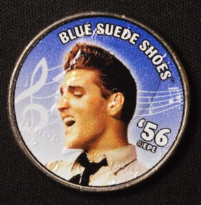 Elvis Presley Commemorative Coin on 50 Cent JFK Kennedy Half