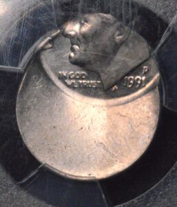 VERY RARE! 1991-P 10c Dime Struck 55% Off Center Mint Error PCGS MS62!