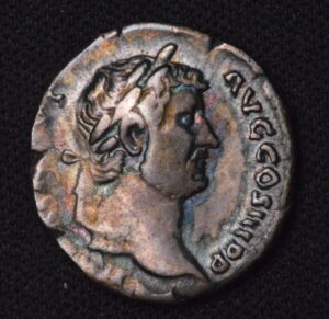 BRING BACK ROME! MASSIVELY TONED EMPEROR HADRIAN SILVER DENARIUS DOUBLE SIDED TONE!