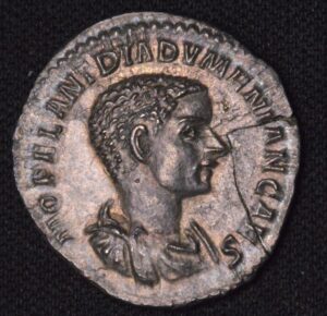 EXTREMELY RARE! FEW RELEASED! BEAUTIFULLY TONED EMPEROR DIADUMENIAN SILVER DENARIUS (217-218 A.D) ONE YEAR EMPEROR!
