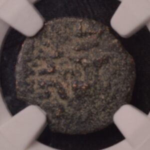 JUDAEAN. JEWISH WAR, (AD 66-70) AE PRUTAH, YEAR 2, AMPHORA / VINE NGC GRADED