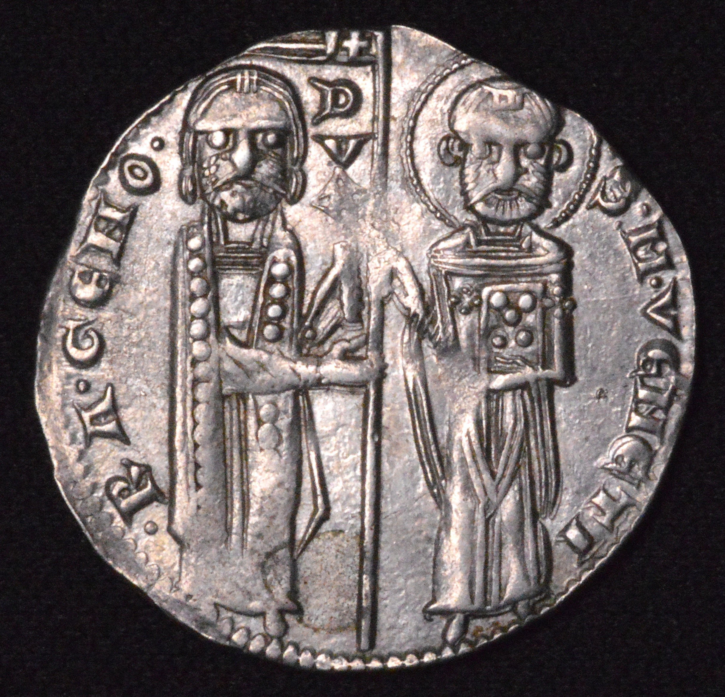 RARE! DOGE RENIERO ZENO SILVER GROSSO (1253-1268 A.D, VENICE, ITALY)