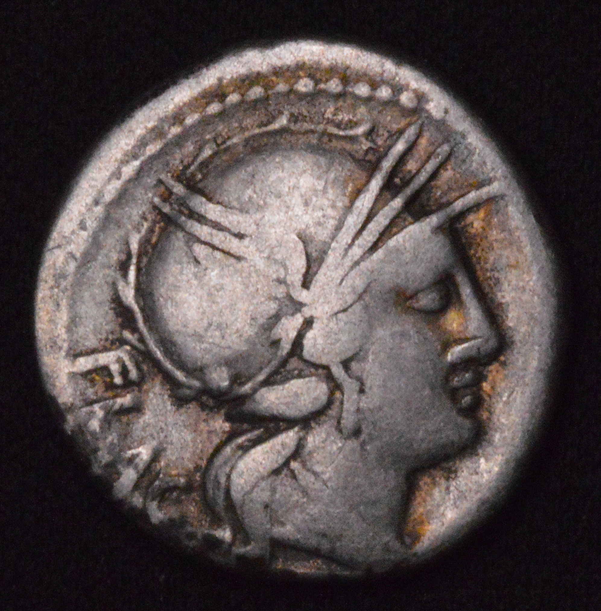 TONED ANCIENT ROMAN SILVER DENARIUS