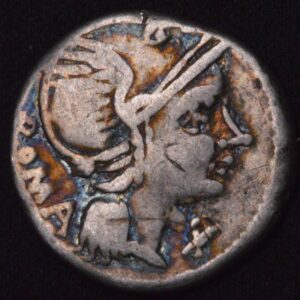 GORGEOUS RAINBOW TONED SILVER ANCIENT DENARIUS!